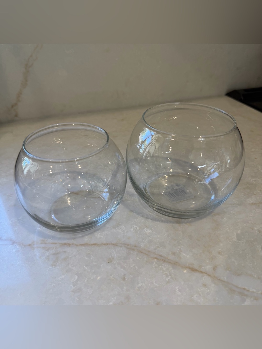 Set Of 2 Libbey Clear Glass Round Bowls